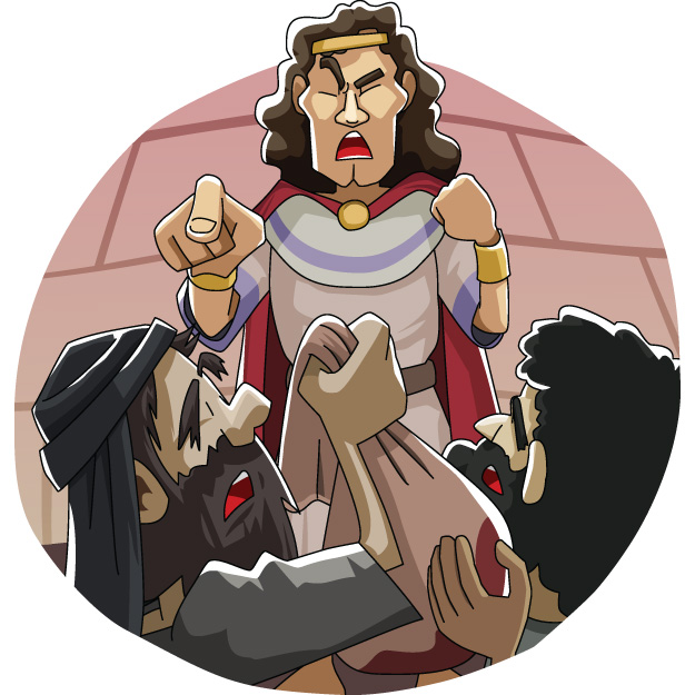 Today's Christian Clipart: King David executes the assassins of Ishbosheth