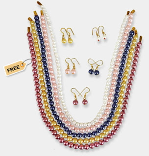 SuratDiamond-Set of 5 Pearl Necklaces with Earrings worth Rs. 1500 Free – Just Pay Shipping Charges of Rs. 299