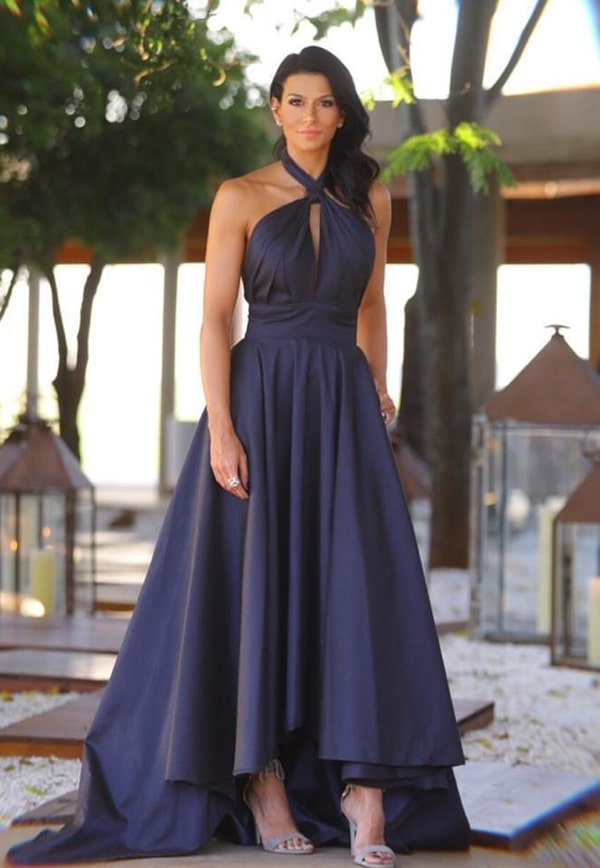 vestido de madrinha de casamento azul marinho