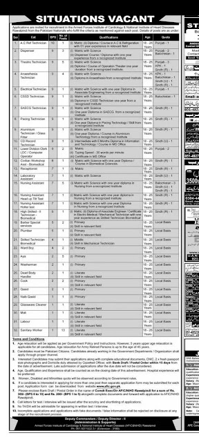 Armed Forces Institute of Cardiology Jobs 2021 Latest || Pak Army Jobs 2021 Armed Forces Institute of Cardiology Jobs 2021 Latest || Pak Army Jobs 2021
