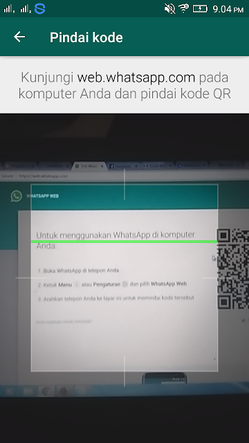 cara scand barcode di website WhastApp