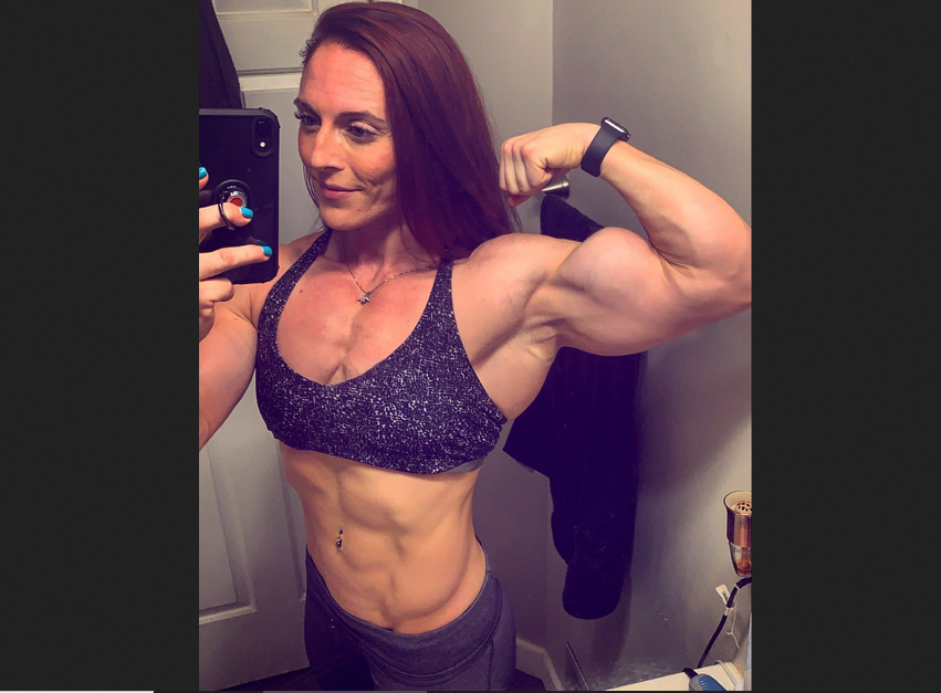 Giant biceps woman