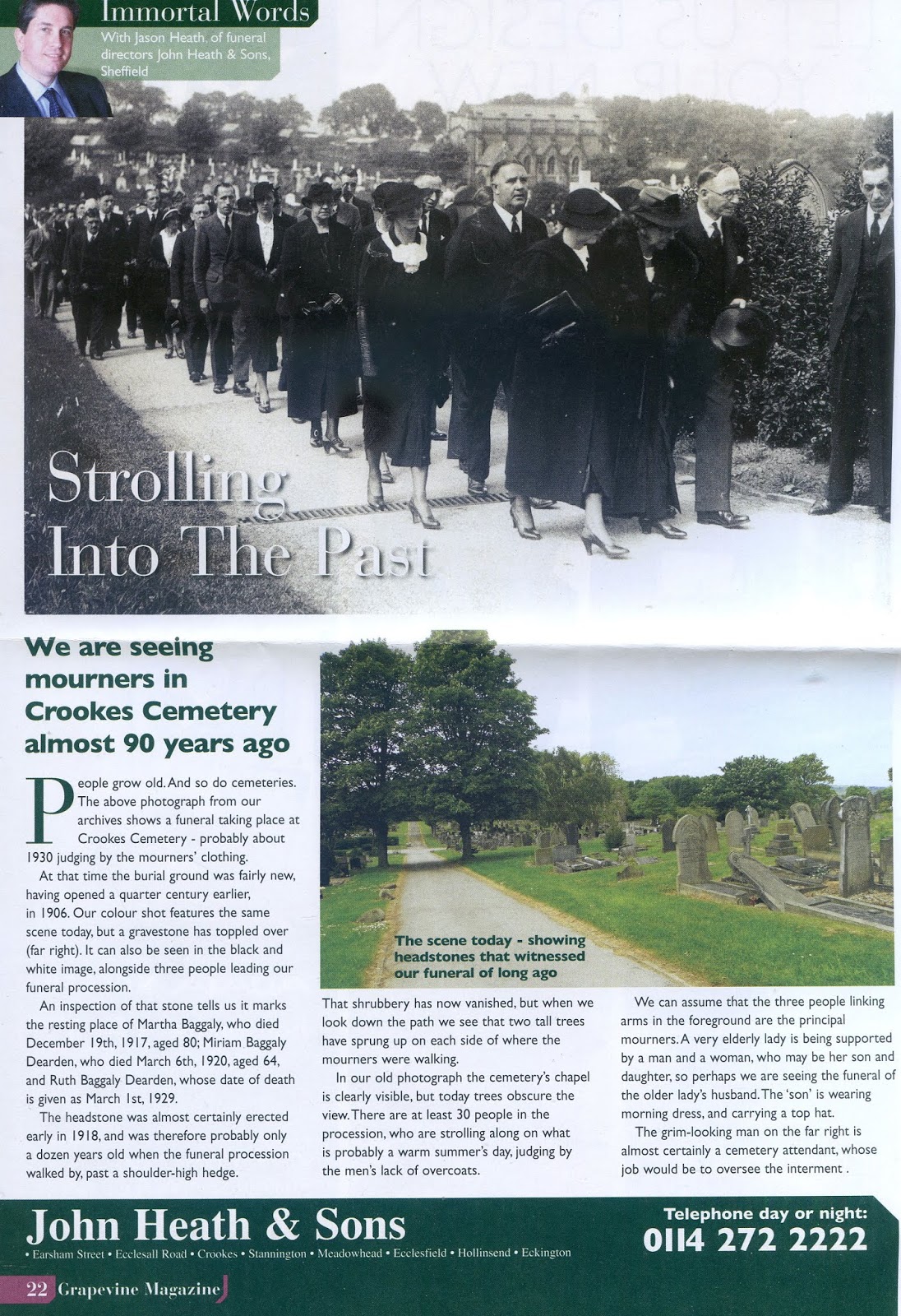 View From A Hill Crookes Cemetery (Sheffield) A funeral procession