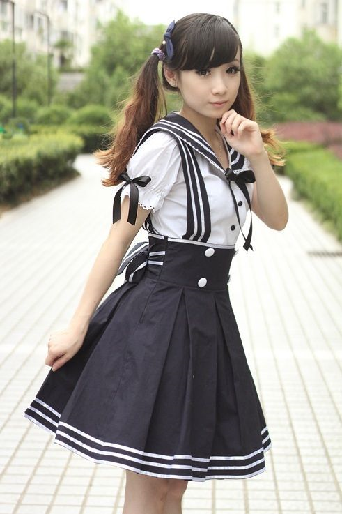 Asian otngagged black uniform