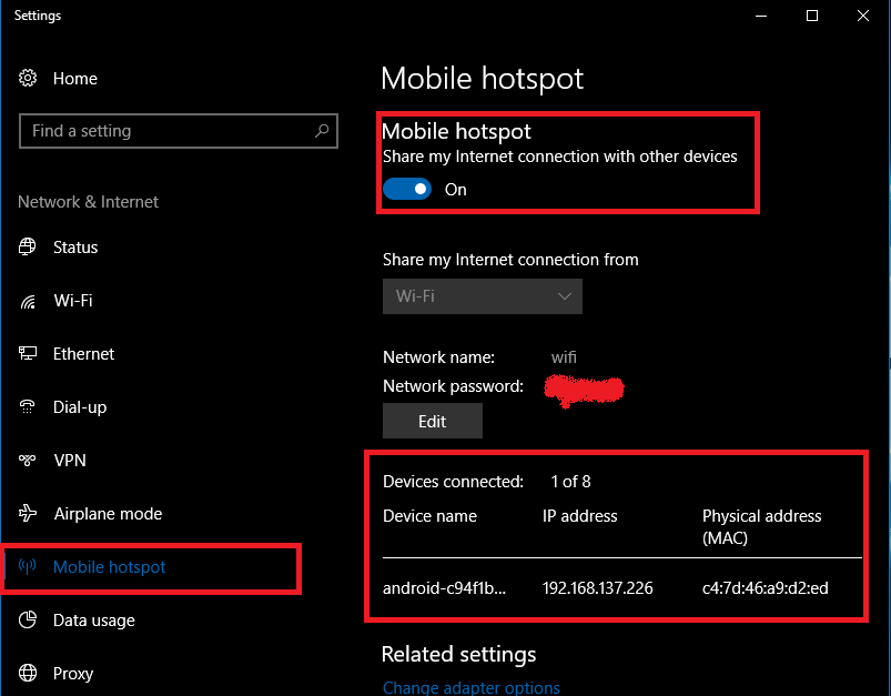 we cant set up mobile hotspot windows 10