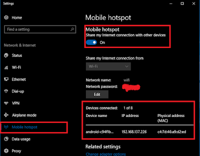 hidupkan mobile hotspot