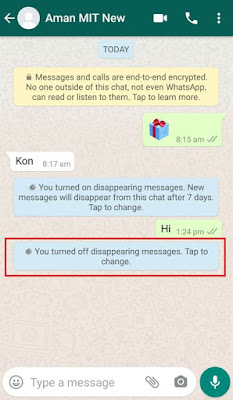 How to enable the disappearing messages feature on WhatsApp