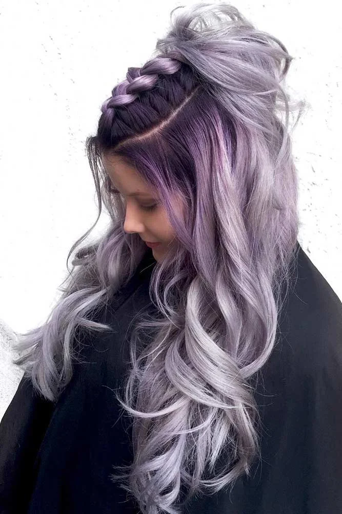 dark purple hair- rooty asdh ombre hair color