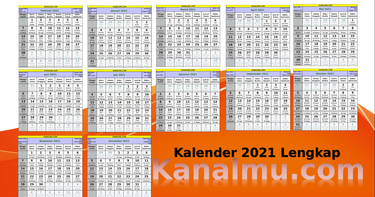 Kalender Tahun 2021 Indonesia Lengkap Jawa Hijriyah ...