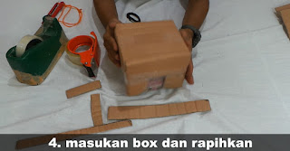 4. Setelah boxnya jadi kemudian masukkan box yang berisi barang pecah belah di dalamnya