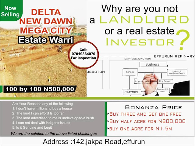 buy plot of land in Warri buy plot of land in Warri