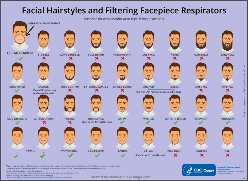 13 Beard Styles that Work with A Face Mask - Infographic