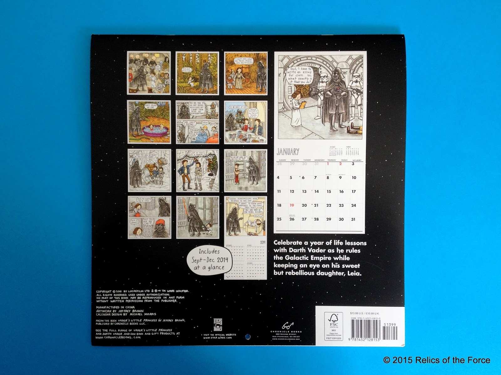 Relics of the Force Vader's Little Princess 2015 Wall Calendar
