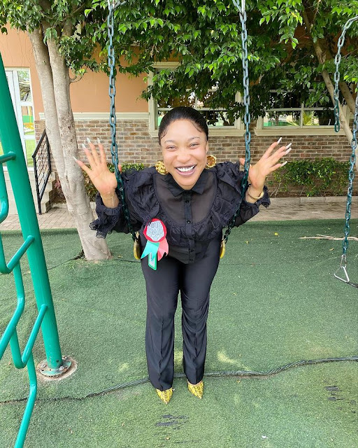 Is Momma De papa for me- Tonto dikeh visits her son's school for father's day (Photos)