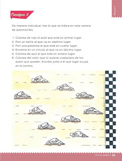 Apoyo Primaria Desafíos matemáticos 1er grado Bimestre 2 lección 17 Carrera de autos 