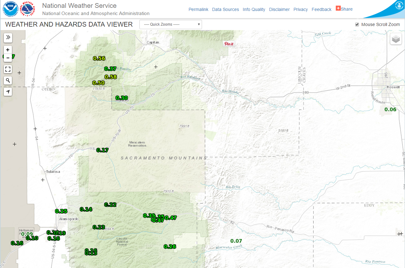 Beneficial Rainfall In New Mexico.
