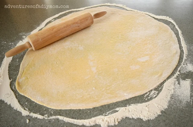 noodle dough rolled out
