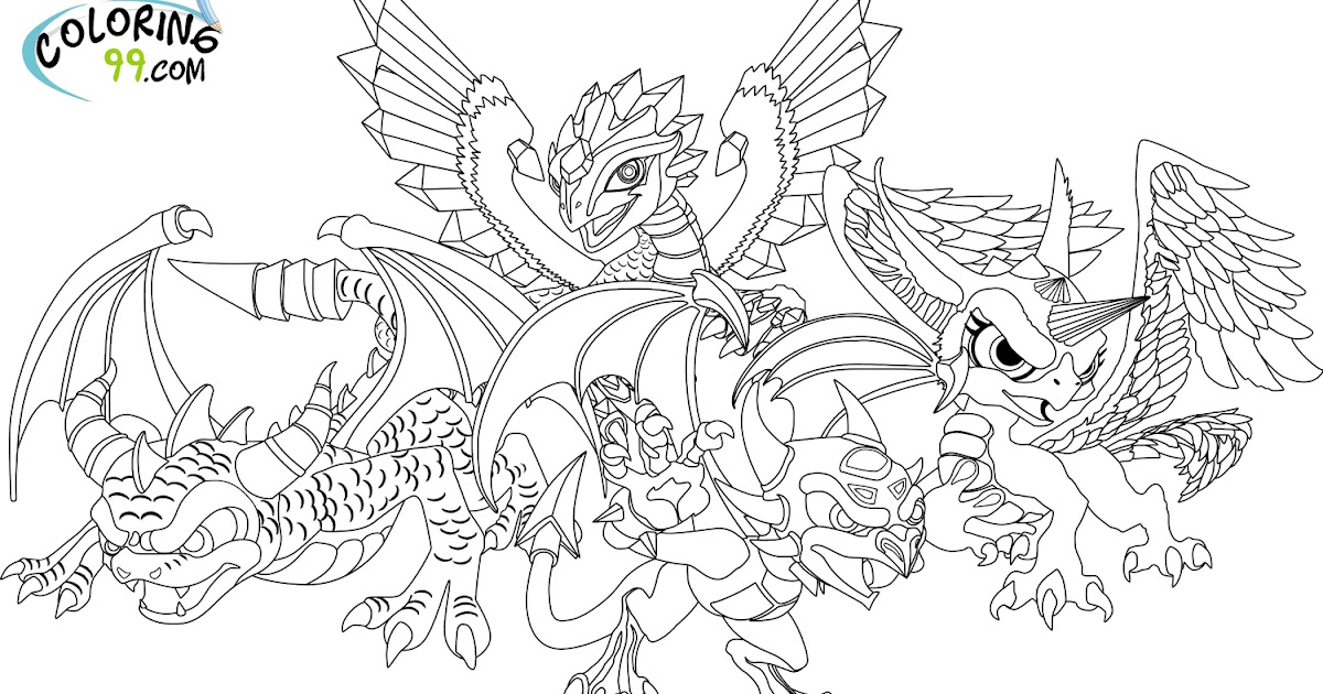 Skylanders Dragons Coloring Pages Team colors