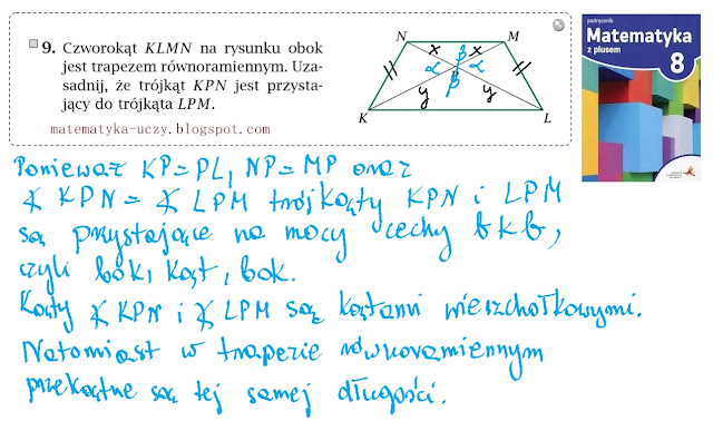 Zad. 9 i 10 str. 76/77 "Matematyka z plusem 8" Trójkąty i czworokąty