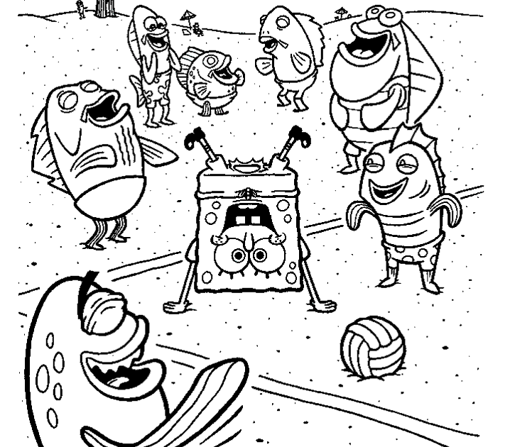 Spongebob Characters Coloring Page