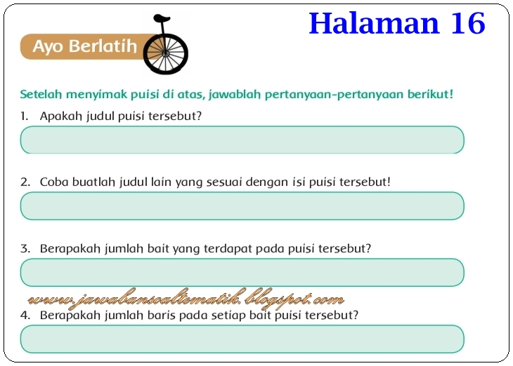 Kunci Jawaban Buku Tematik Tema 6 Kelas 4 Halaman 14, 16