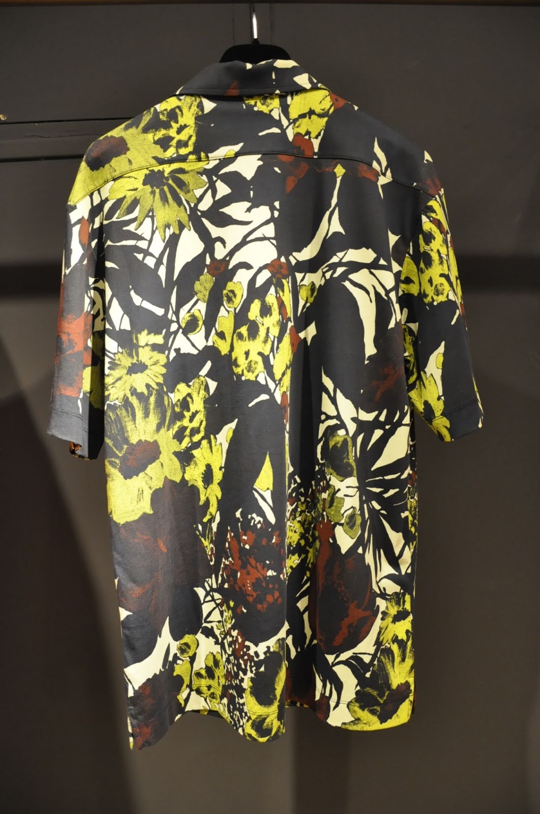 ドリスヴァンノッテン アロハ ポロシャツ 総柄 S 黄色 メンズ フラワー