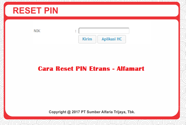 Cara RESET PIN Etrans Alfamart BANGUN KELIR