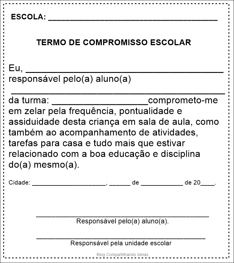 Termo De Compromisso Escolar