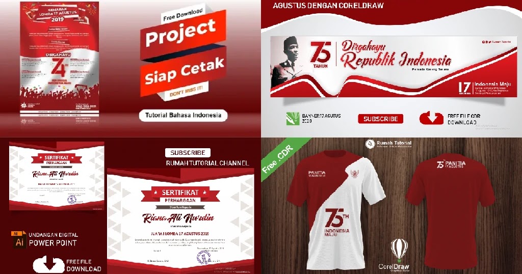 Kumpulan Desain 17 Agutusan Download Poster, Kaos Dan