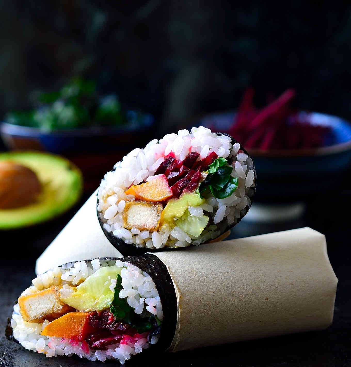 INGRID PEGUERO Receta de Sushi Burrito con Tofu Teriyaki