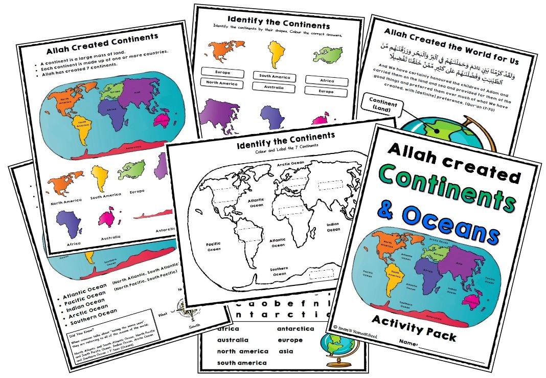Iman's Homeschool ~ The Curriculum: Continents & Oceans Activity Pack
