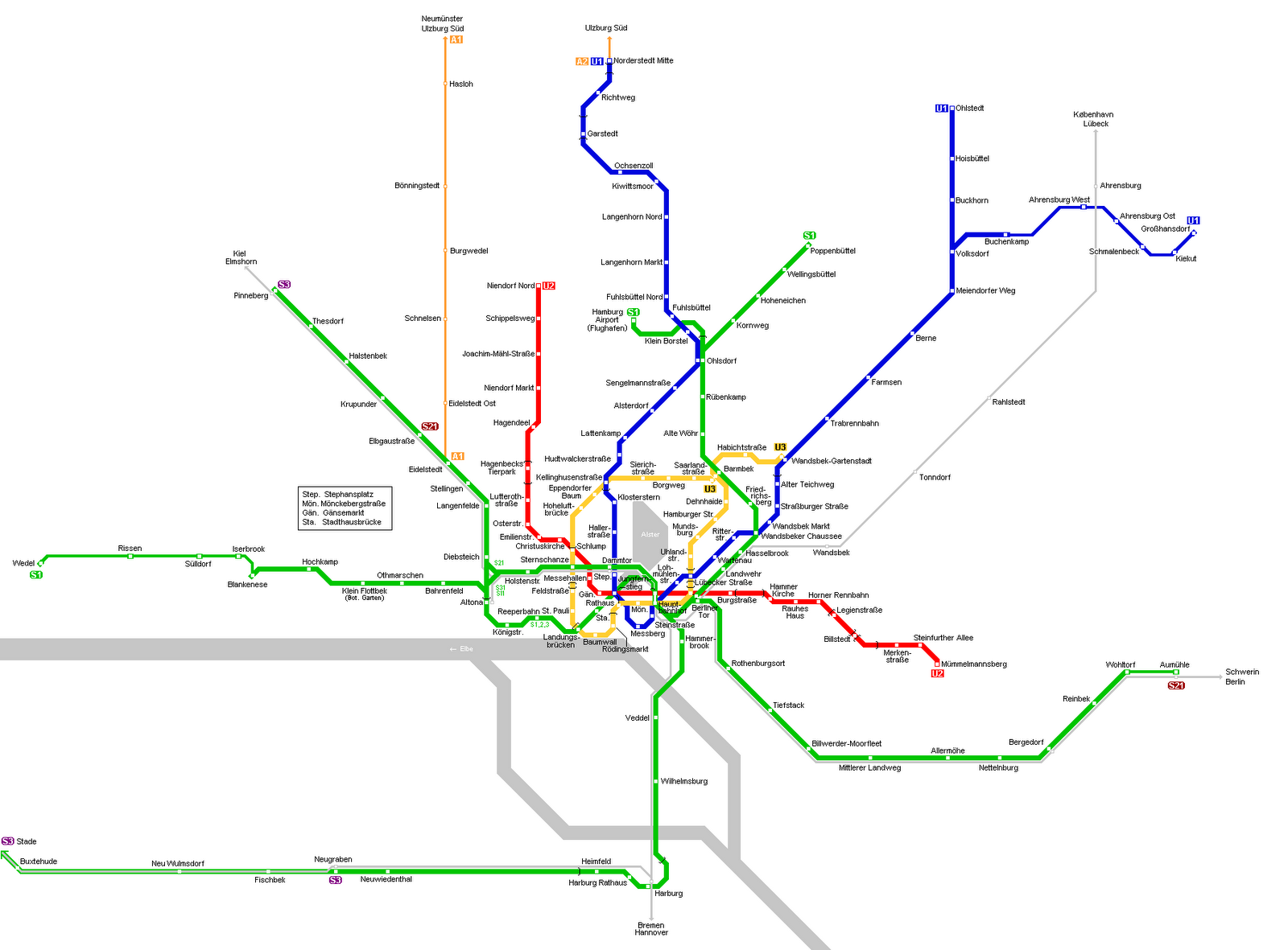 Hamburg Karte von Bundesländer | Landkarte Deutschland Regionen Politische