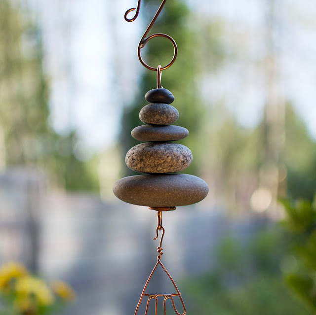 Natural beach stone Zen wind chime by Coast Chimes