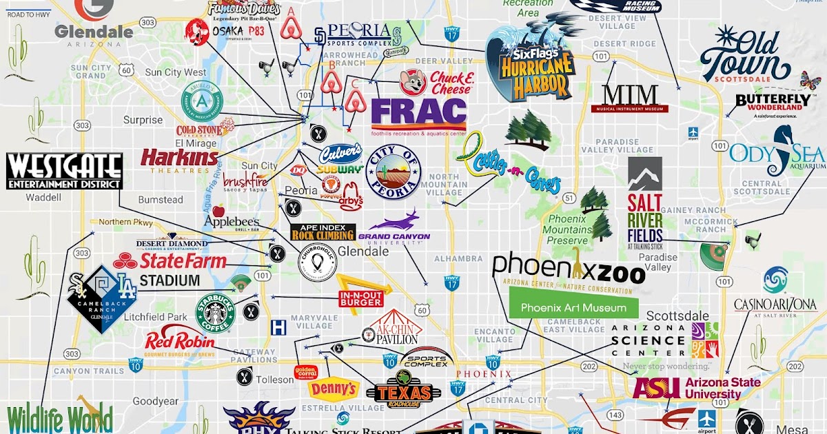 Glendale/Peoria Air AirBnB Tourist Map 50.00USD