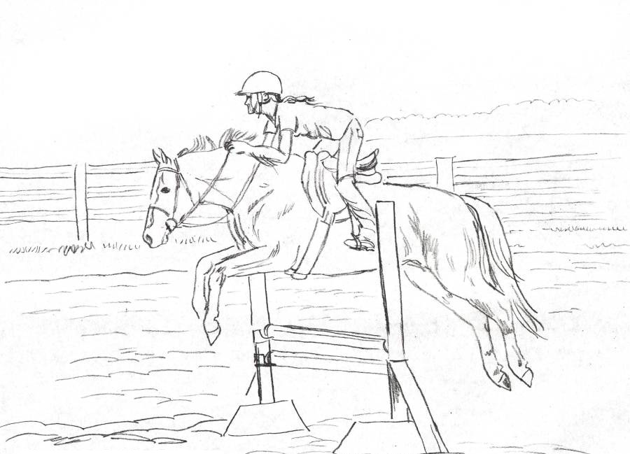 Free Printable Horse Jumping Coloring Pages