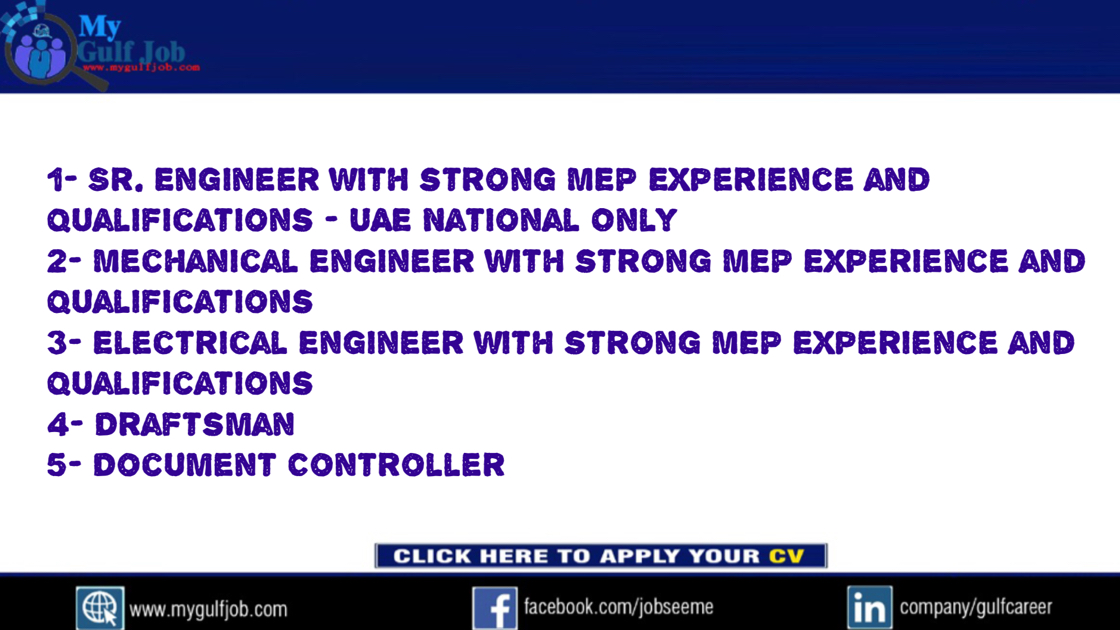 1Sr. Engineer MEP 2 Mechanical Engineer 3 Electrical Engineer 4