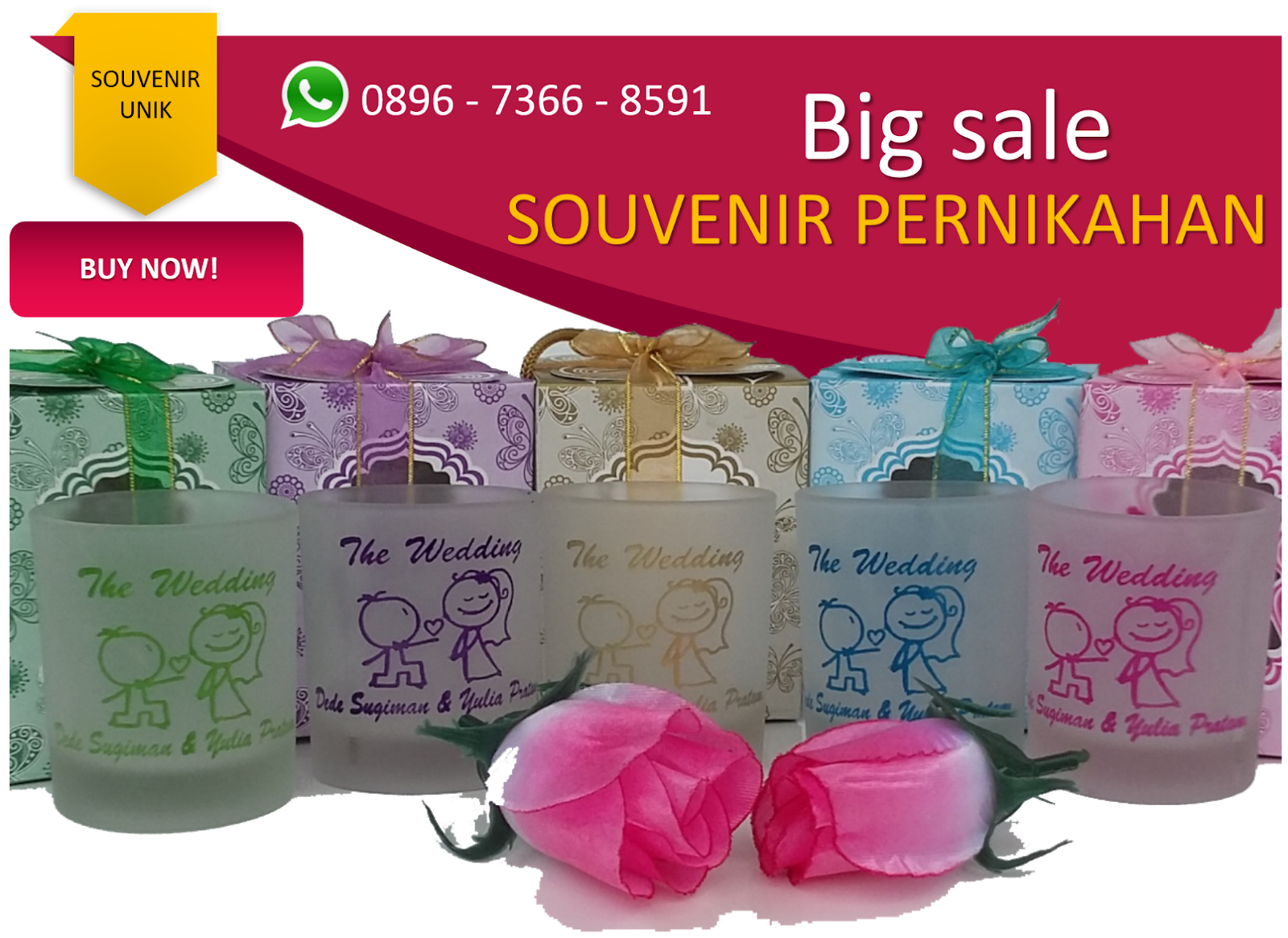 Supplier Souvenir Gelas Unik Pernikahan Murah Jakarta Selatan Jual