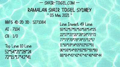 syair sydney rabu