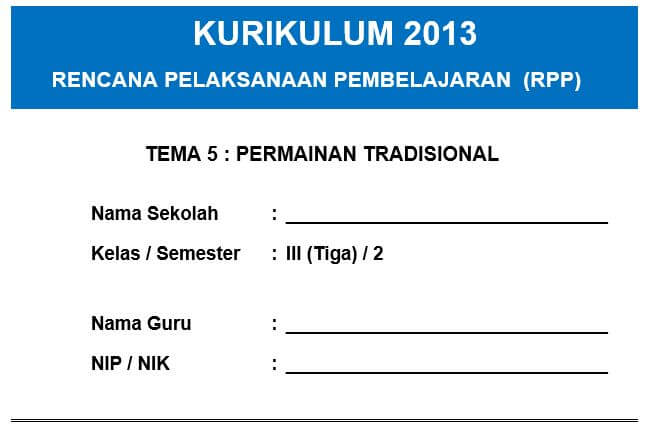 RPP Kelas 3 SD Kurikulum 2013 Semester 2 Revisi