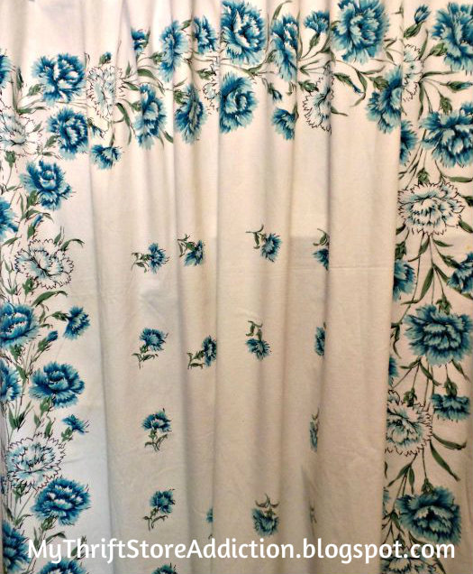 Vintage tablecloth curtain 