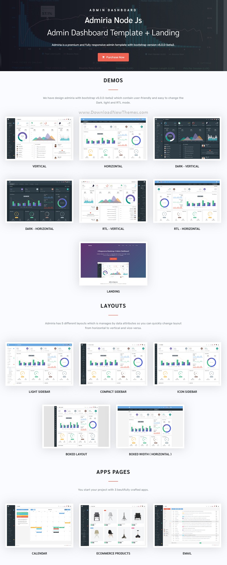 Admiria Node Js Admin & Dashboard Template Review Download New Themes