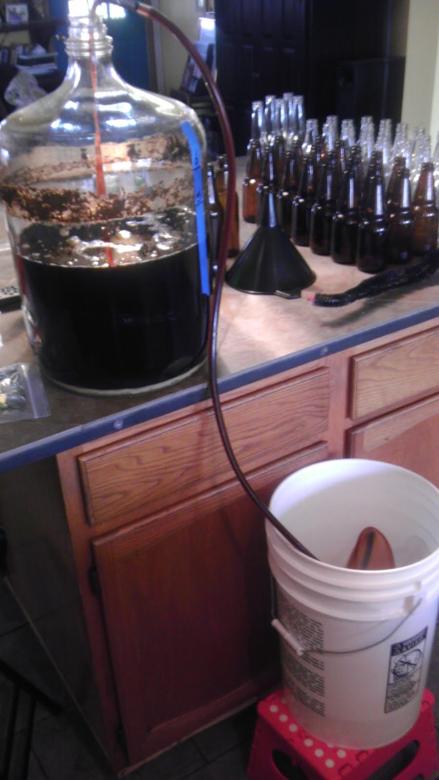 Iron Heart Brewing Milk stout. Step 12 transfer to bottling bucket.