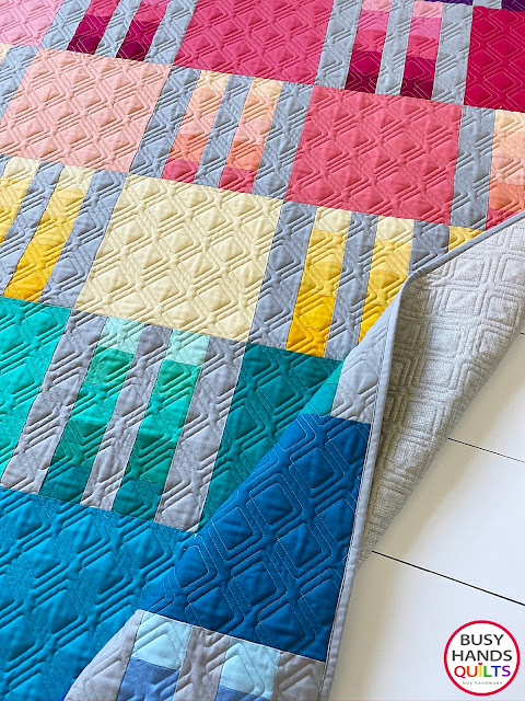 Busy Hands Quilts: Picket Fence Twin Quilt - The Solid Rainbow One!