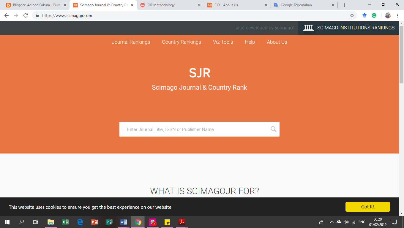 Scimago ranking. Scimago institutions rankings (Sir). Scimago Journal Rank. Scimago.