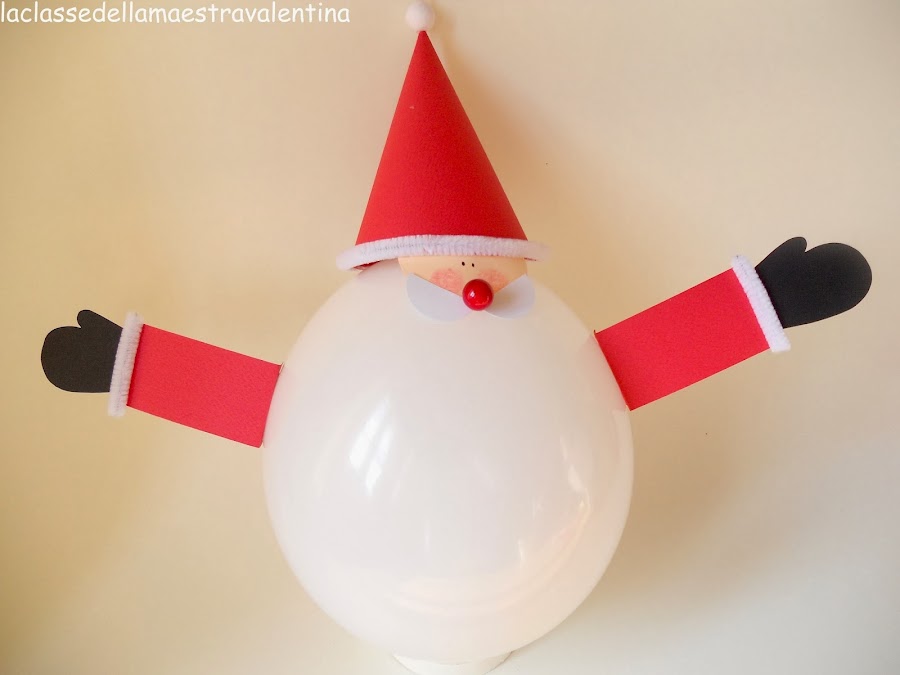 papa noel hecho con globos