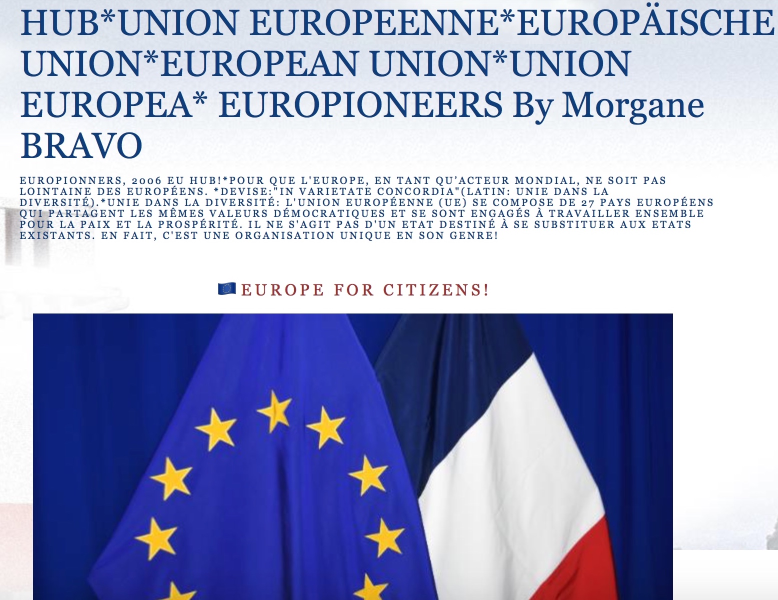 🇪🇺HUB*UNION EUROPEENNE*EUROPÄISCHE UNION*EUROPEAN UNION*UNION EUROPEA* EUROPIONEERS By Morgane BRAVO