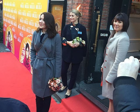 Crown Princess Mary of Denmark visited the premiere of the documentary "He Named Me Malala" about the life of a young girl Malala Yousafzai at Grand Theatre in Copenhagen 