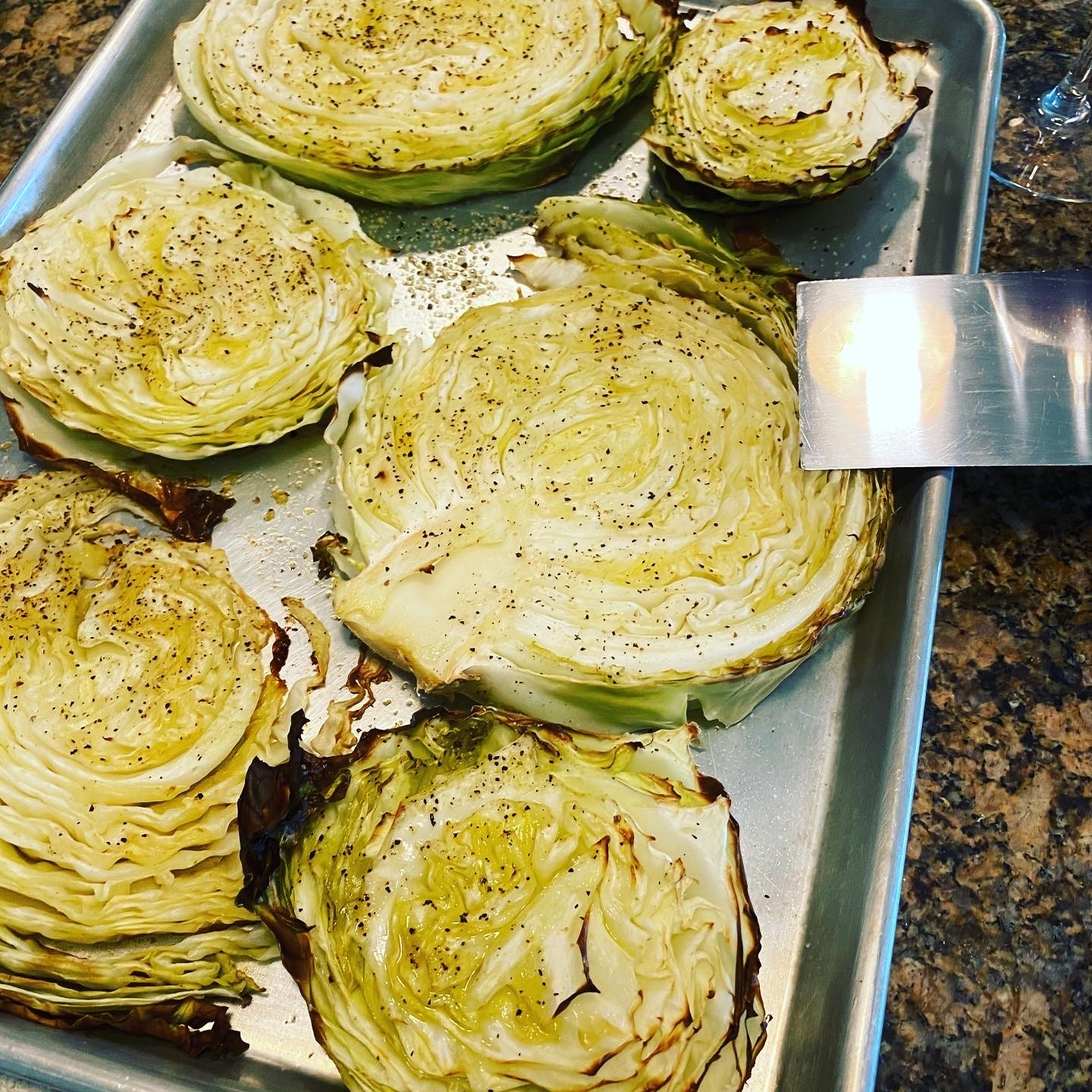 Roasted Cabbage Steaks with Bacon, Onions, and Mushrooms! Healthy and