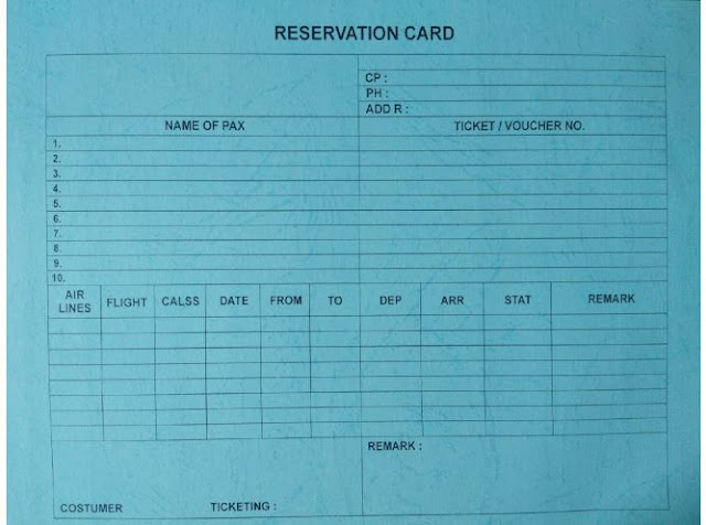 RahmaDewiSchool RESERVATION CARD