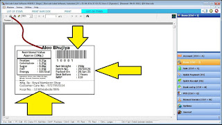 Print Food Packing Label with Nutritional Values, Batch, Expiry Date, Readymade Garments Barcode Lable with Size,   Barcode Tag Label for Jewellery Products Ready to Use Free Printing and Designing Software.